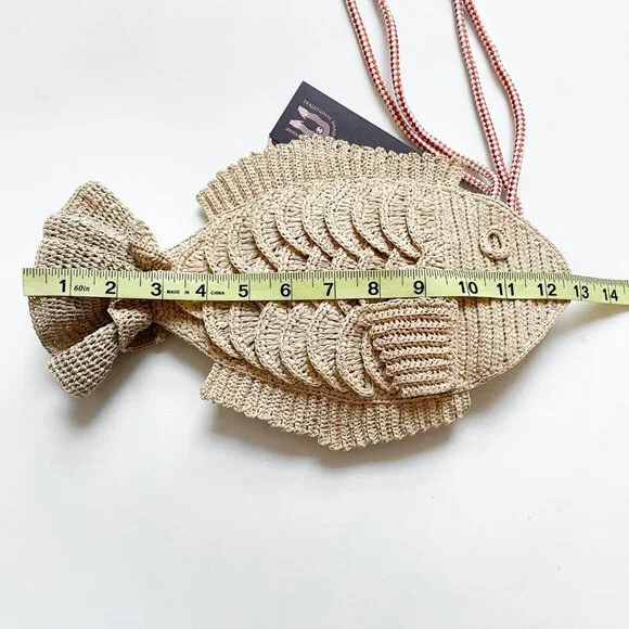 Alemais Horizon Raffia Fish Bag Natural NEW NWT - Picture 7 of 10